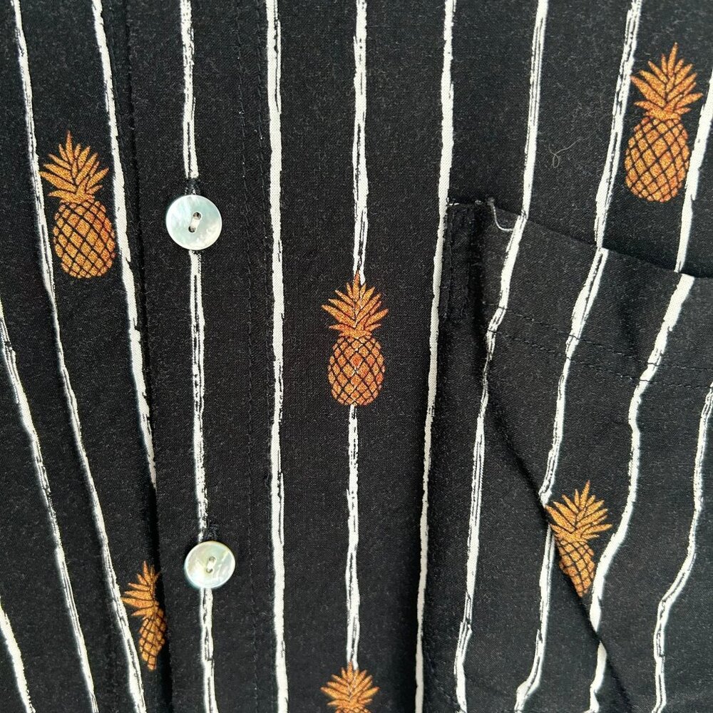 Angels By The Sea Hawaiian Pineapple Short Sleeve Button Up - Mens XL